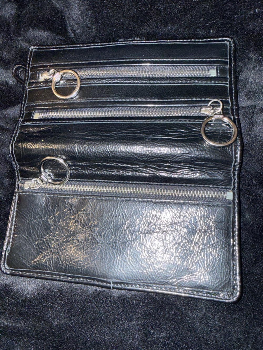 Coach Black Leather Wristlet Clutch with Zip Pocket Accents - Picture 11 of 11